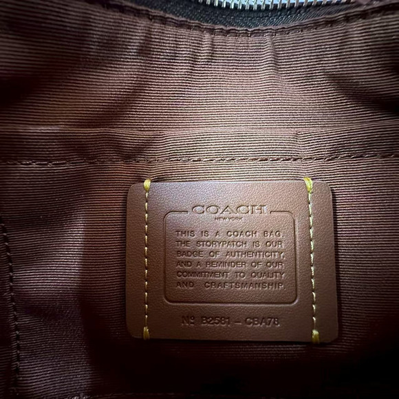 Coach Mini Payton Bag In Signature Canvas With Orange Print In Tan CBA78 NWT - Picture 6 of 9